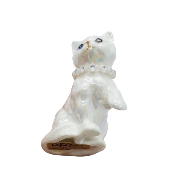 Vintage Enesco cat kitten pearl glaze figurine - Picture 2 of 8